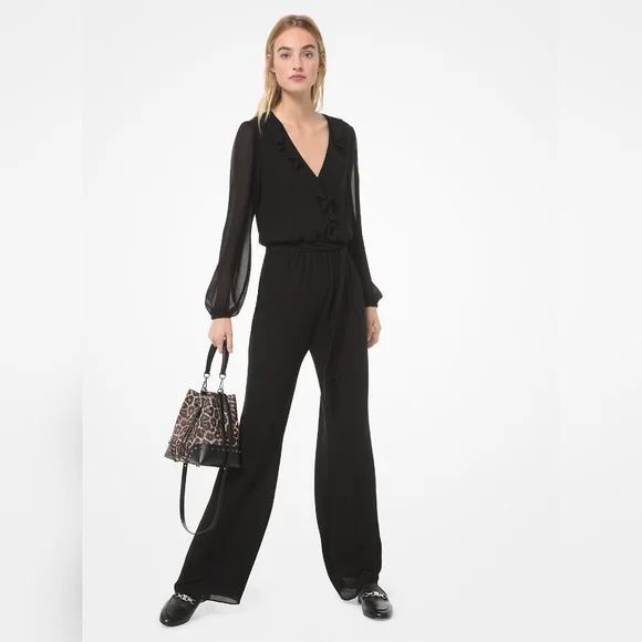 Michael Kors Pants Jumpsuits Mk Georgette Jumpsuit Poshmark